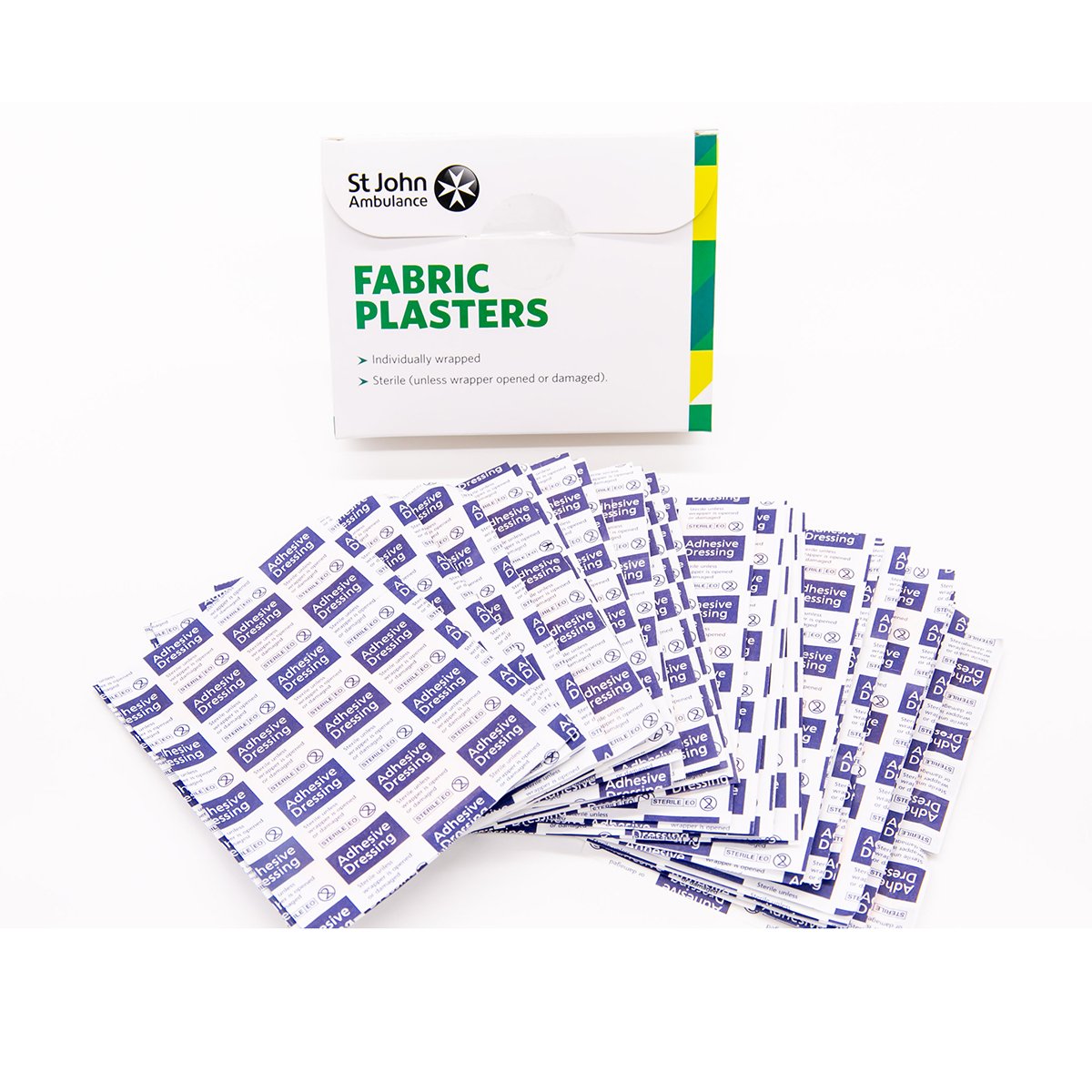 Pack of 100 7.5cm x 2.5cm St John Ambulance Fabric Plasters